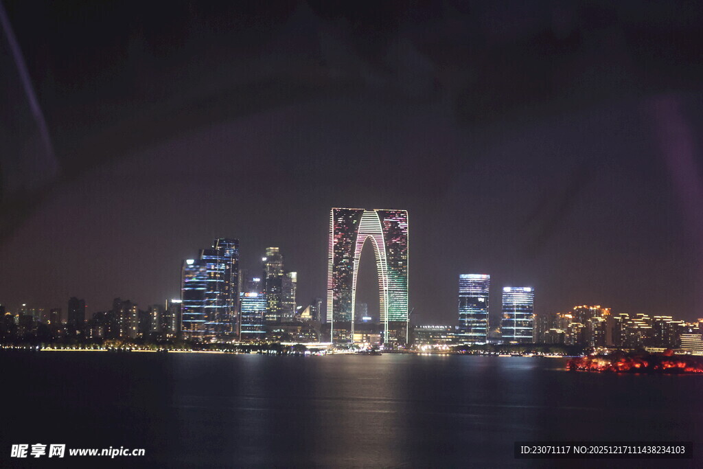 苏州中心夜景城市风光