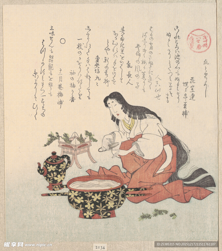 日本传统绘画中的女子场景