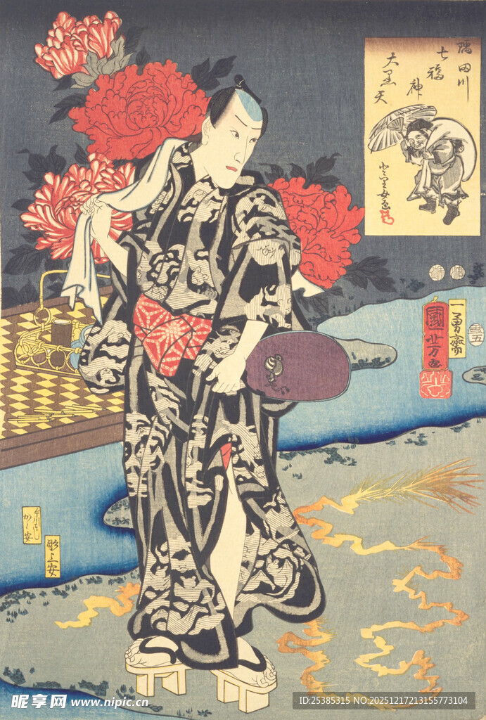 日本传统浮世绘人物场景