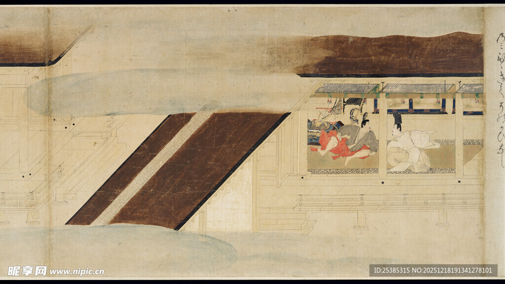 古代庭院场景绘画