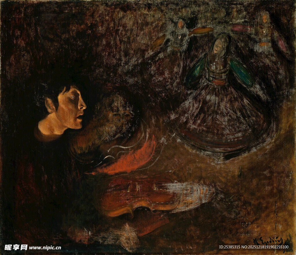 神秘古老壁画中的人物形象