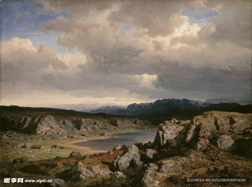 山间河谷风景图