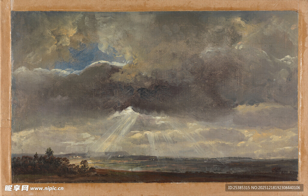 阴沉天空下的广袤原野