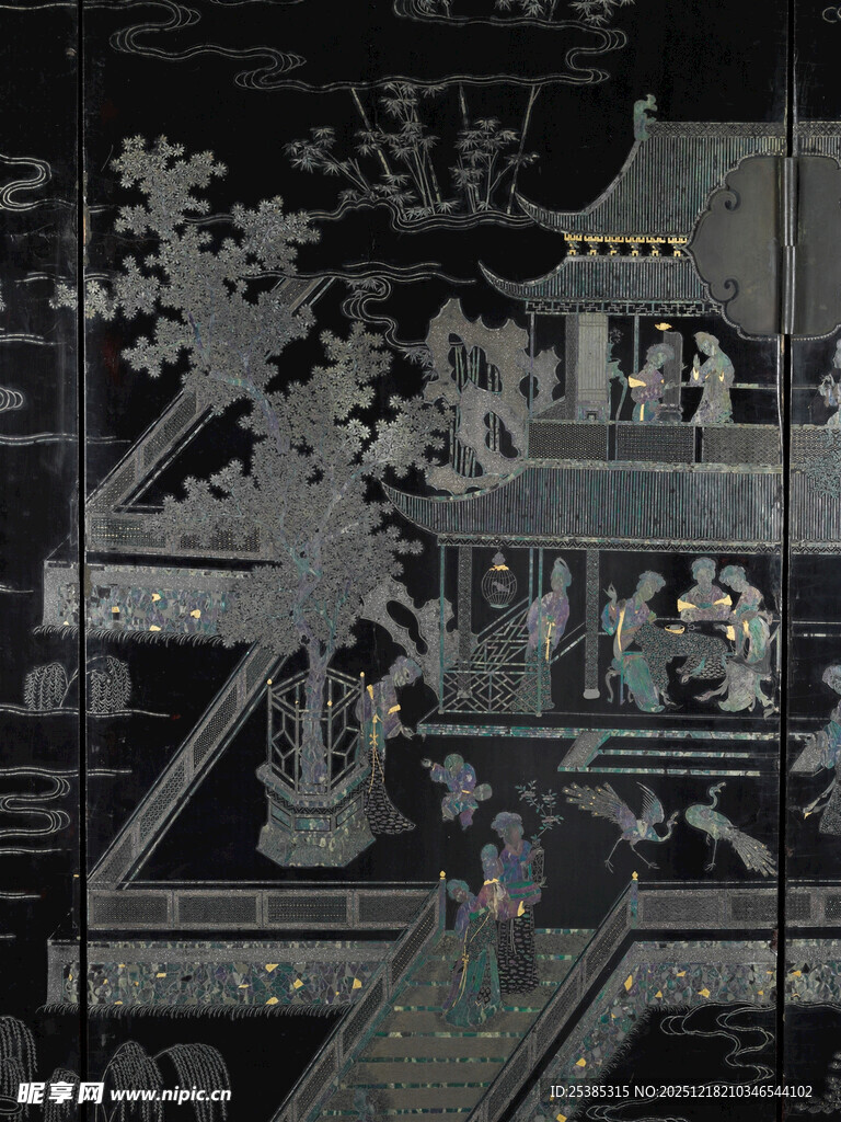 古代庭院生活场景图