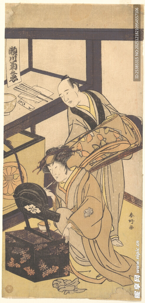 古代女子梳妆图