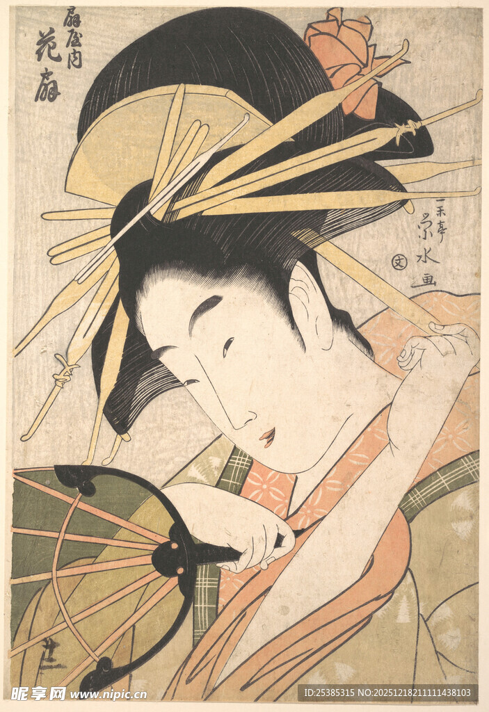 日本传统艺伎形象画作