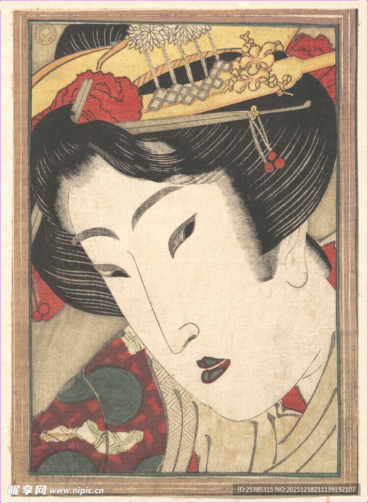 日本艺伎复古肖像画