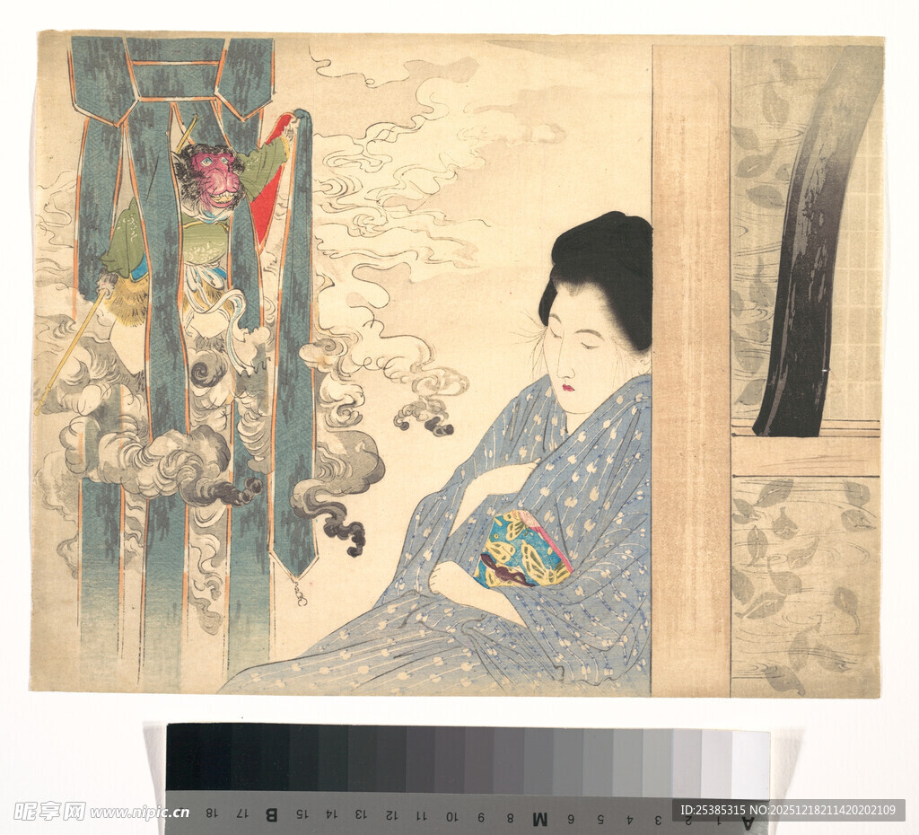 日式传统绘画中的人物场景