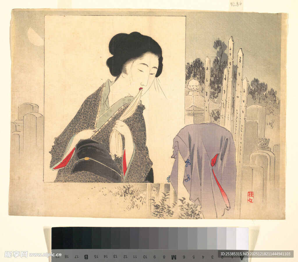 日本传统艺伎绘画场景