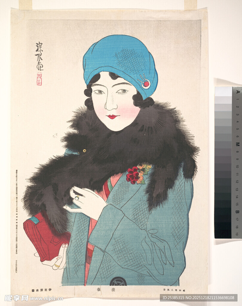 复古装扮的优雅女性