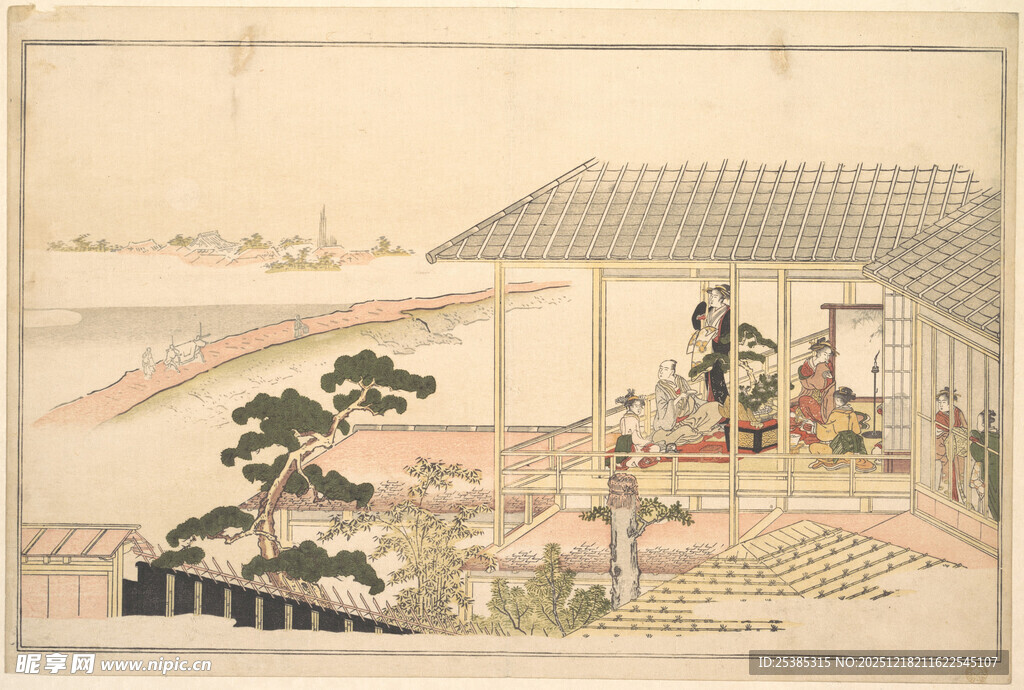 古代庭院生活场景图