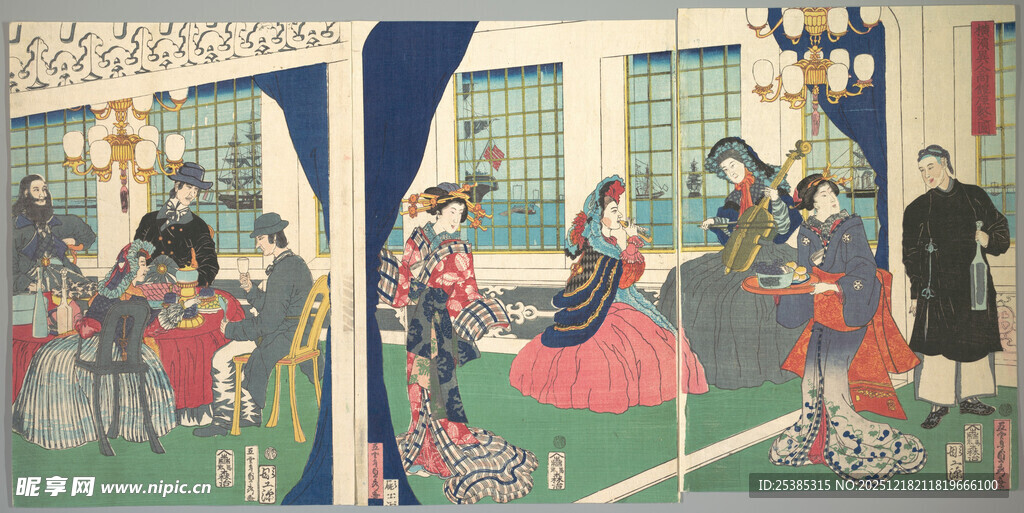 中世纪宫廷场景插画