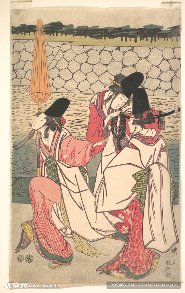 日本传统服饰女子聚会场景