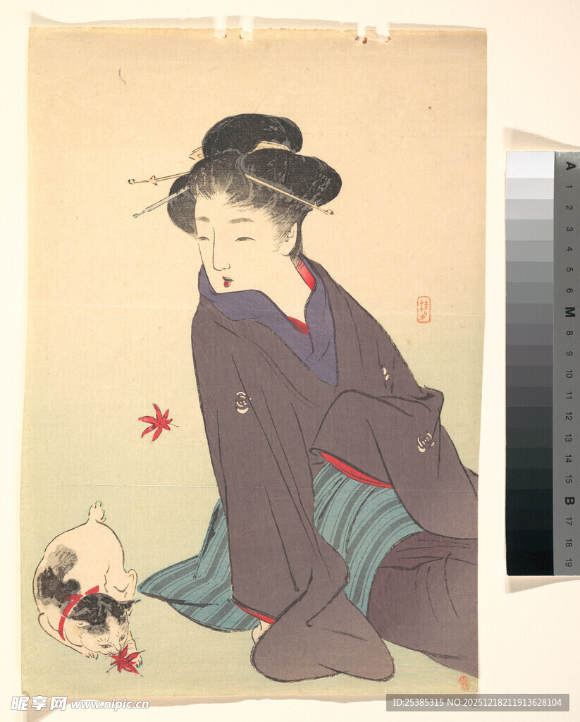 身着和服的日本古典女性