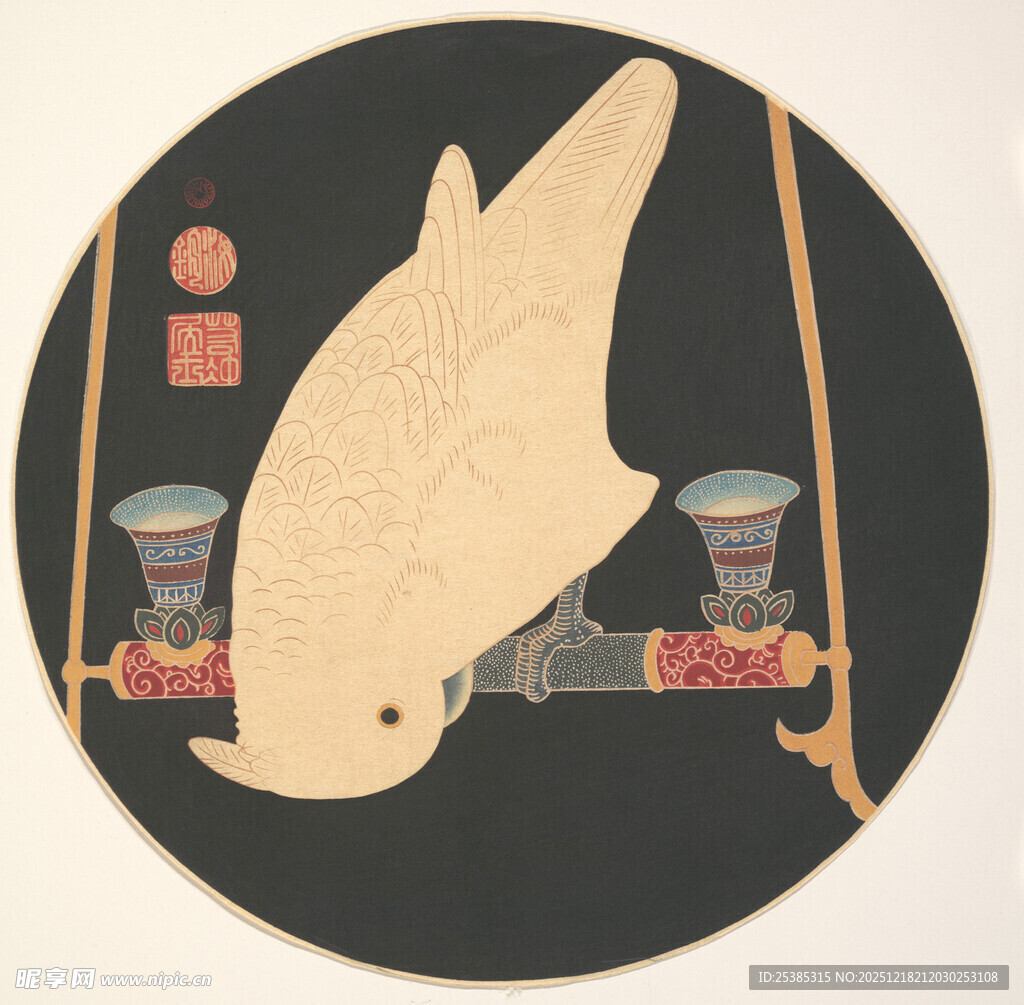 圆形图案中的神秘动物形象