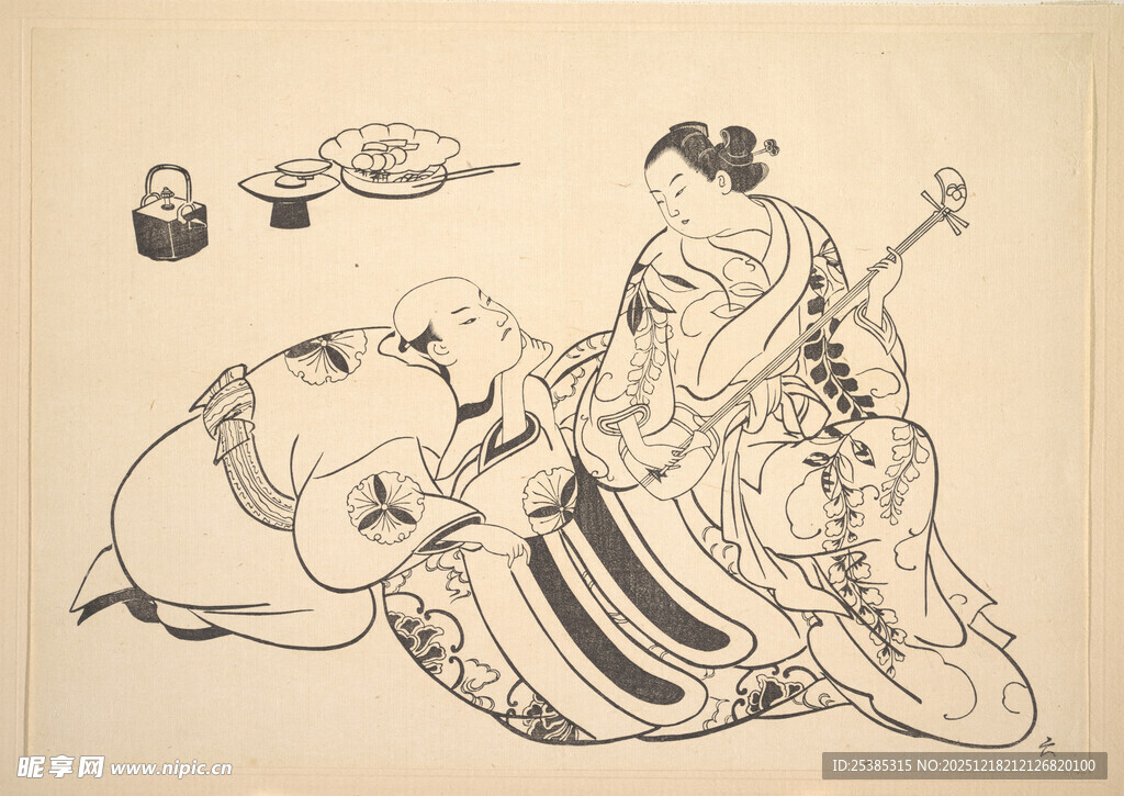 古代日本人物互动场景