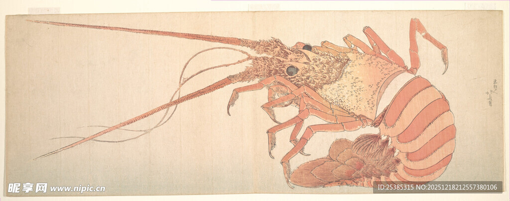 水墨风格虾的精美画作