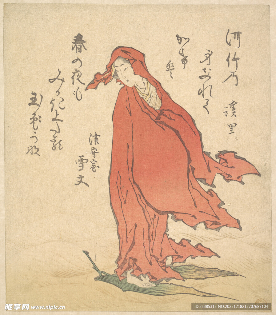 红衣行者的古典飘逸瞬间