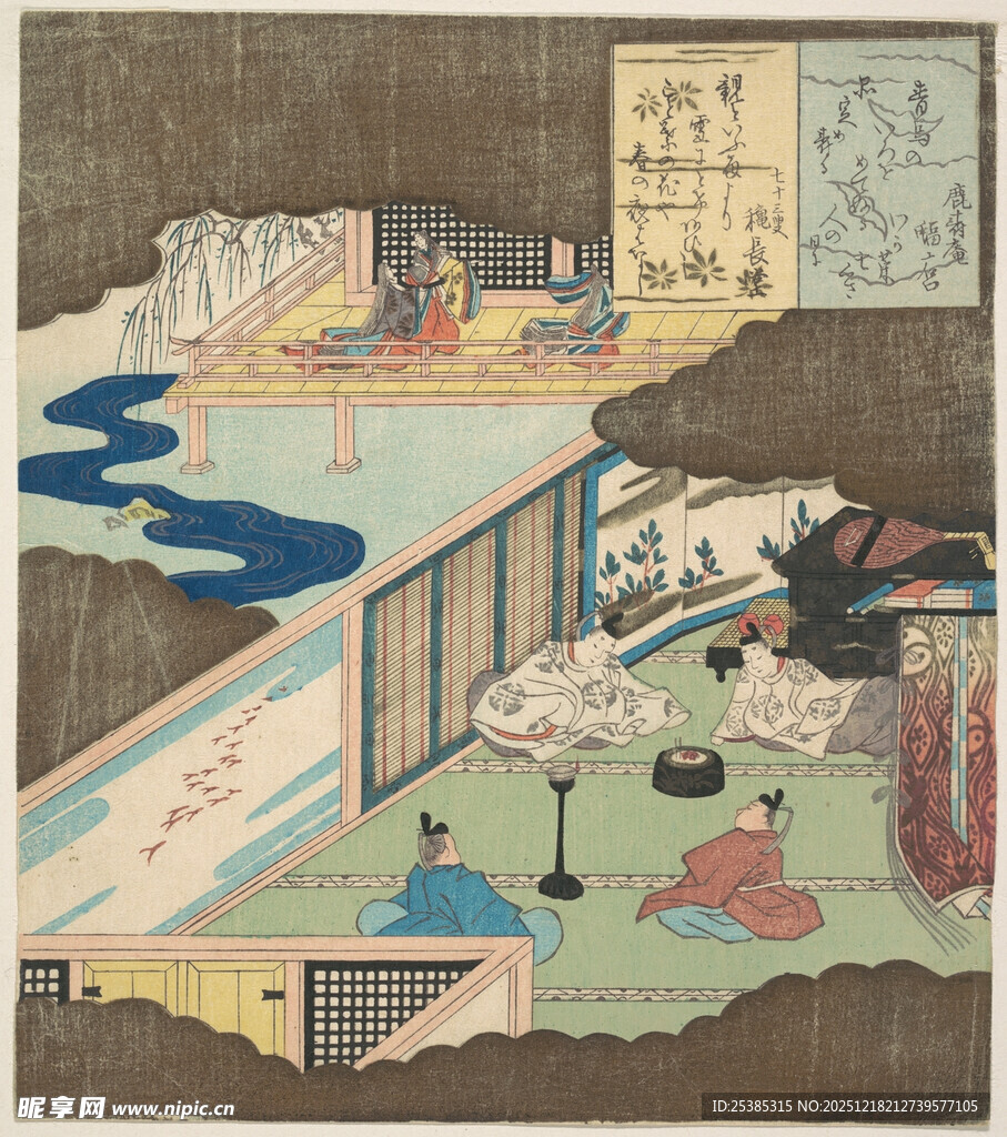 日本传统浮世绘风格场景