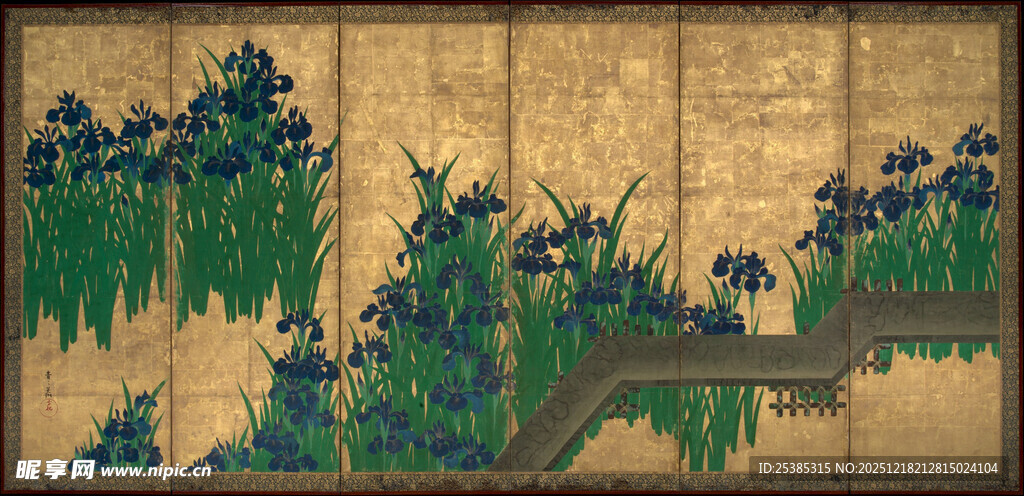 中式山水屏风画