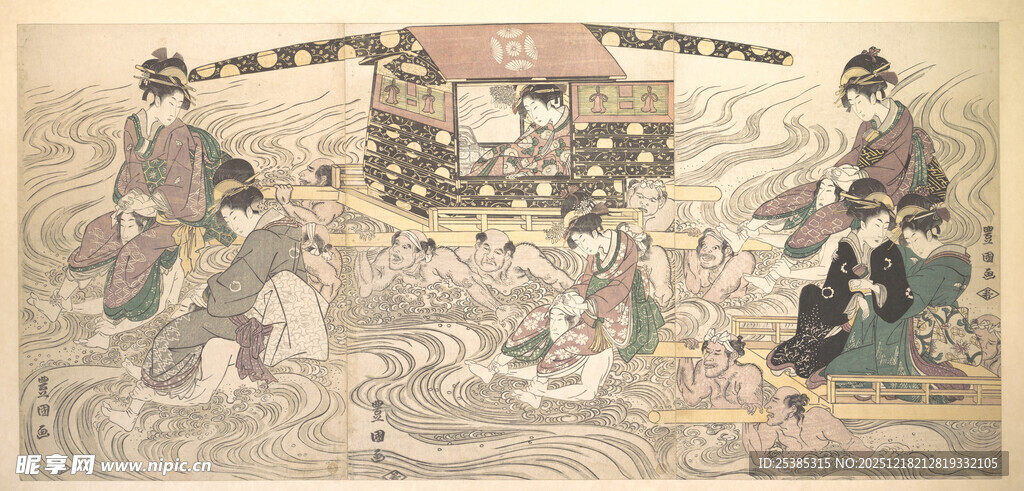 古代人物场景绘画