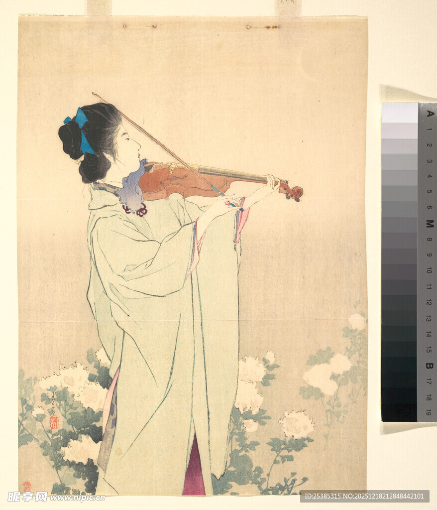古风女子优雅拉小提琴