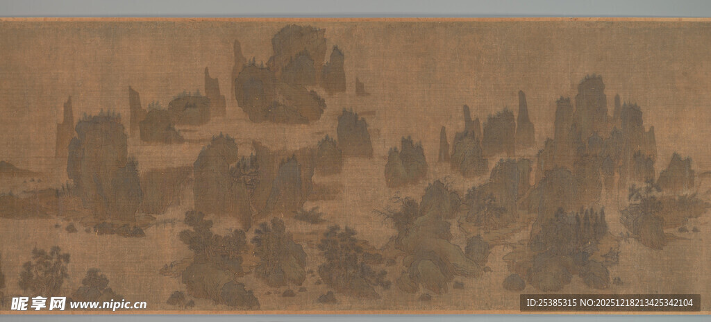 古代山水画卷景象