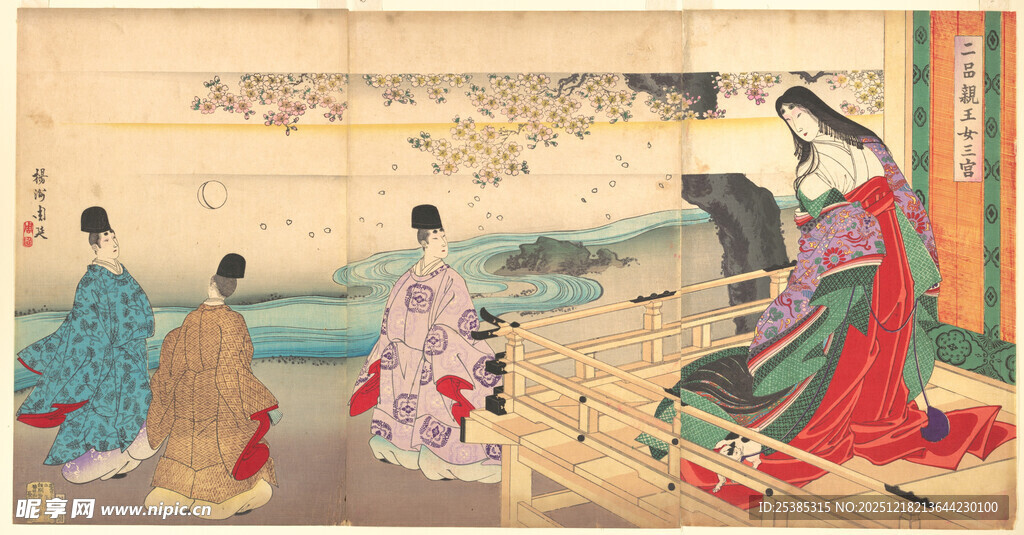 日本传统服饰女子聚会场景