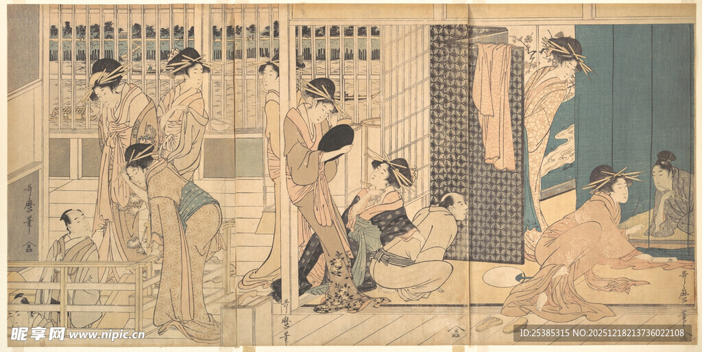 古代女子聚会场景图