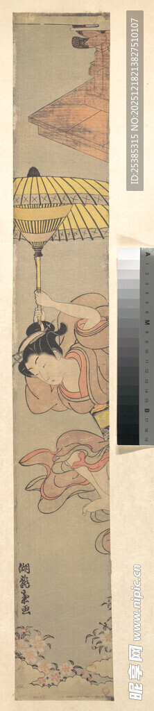 古代花鸟人物卷轴画