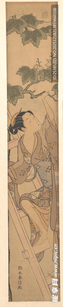 古代人物林间互动图