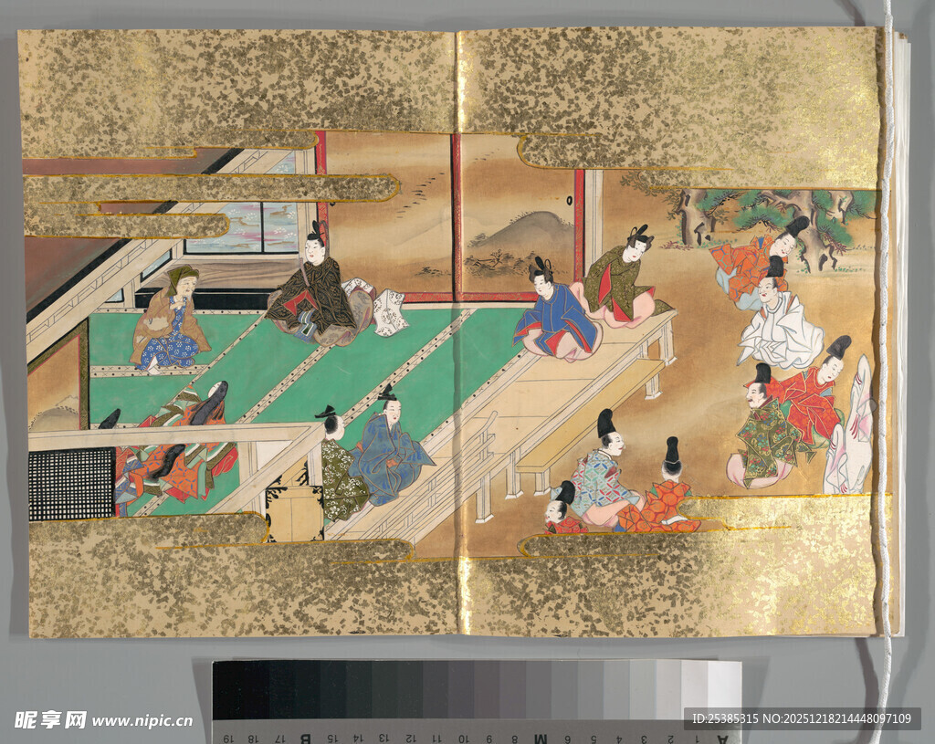 日本传统屏风绘画场景