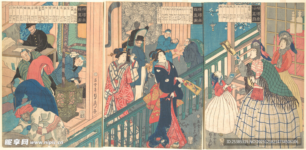 日本传统场景人物浮世绘