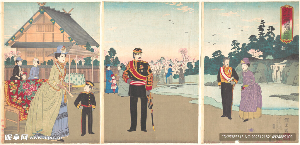 日式传统场景人物风俗画