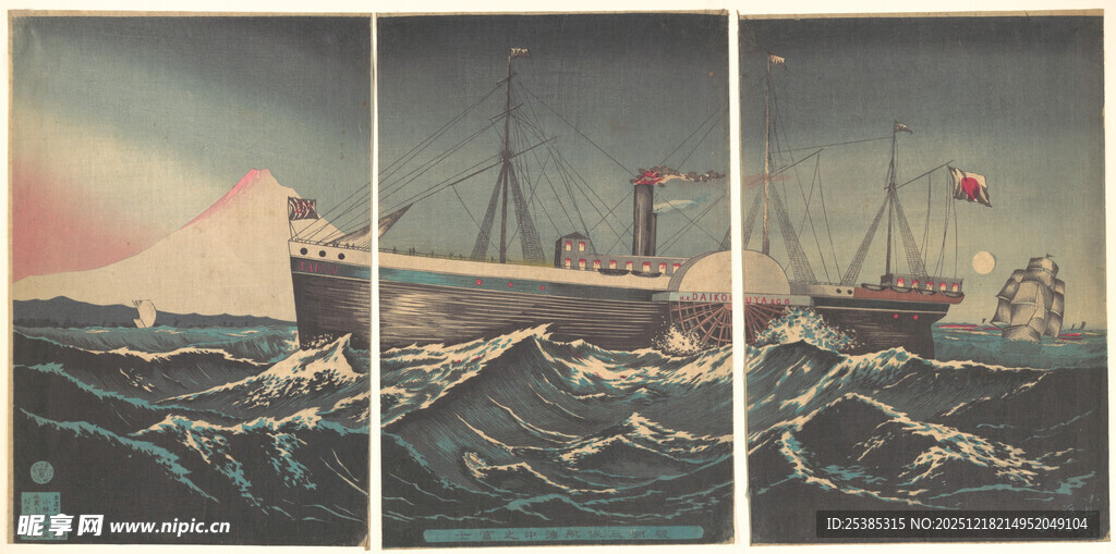 海上船只航行景象