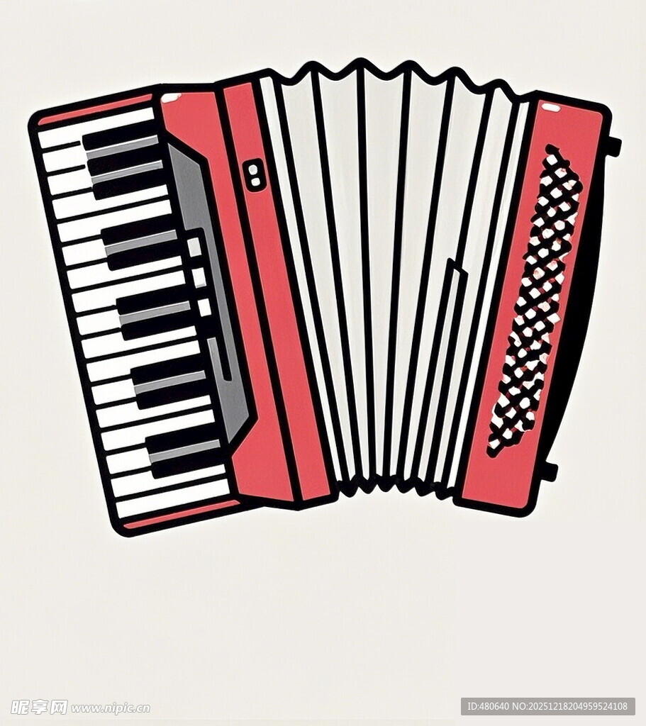 红色手风琴插画