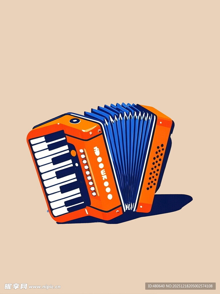 橙色手风琴插画
