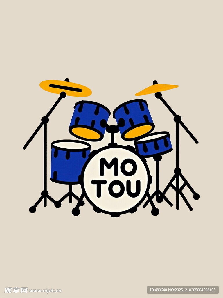 简约风架子鼓图案设计