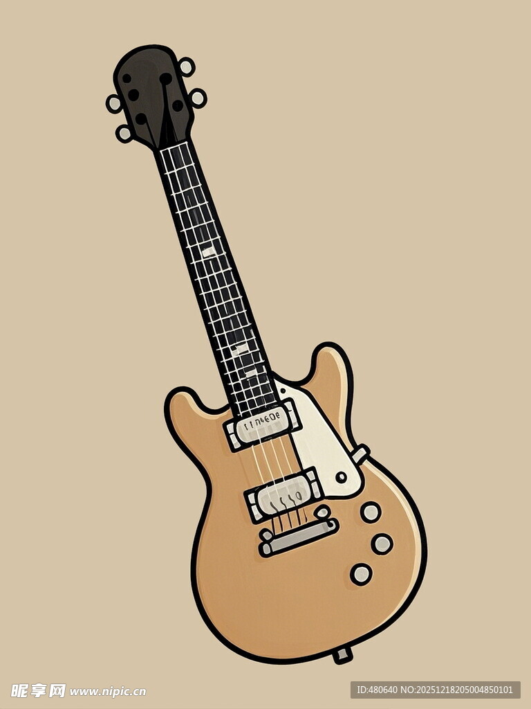 复古风格电吉他插画