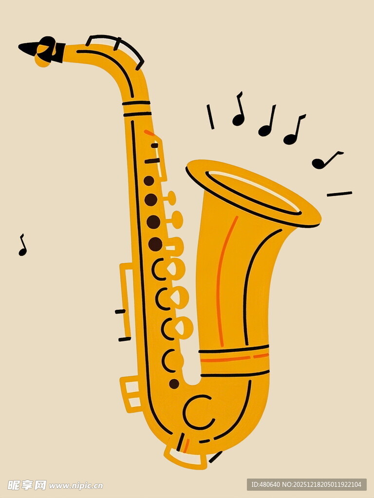 金色萨克斯奏响音乐旋律
