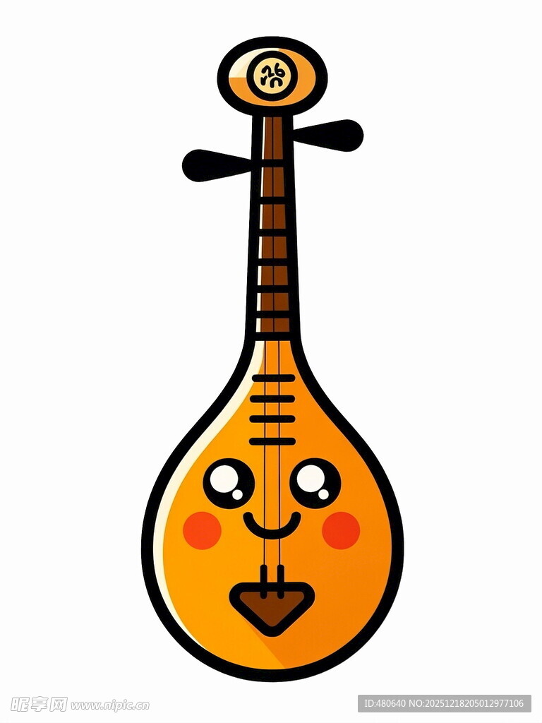 可爱卡通造型的琵琶乐器