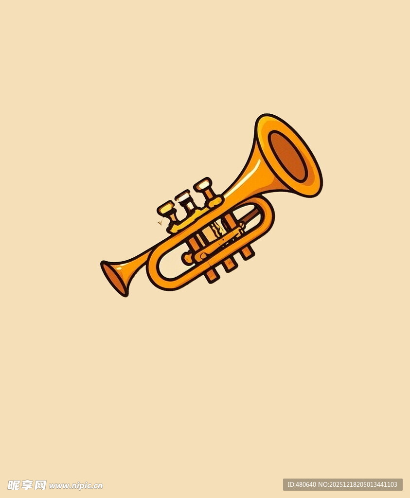 卡通风格的小号插画