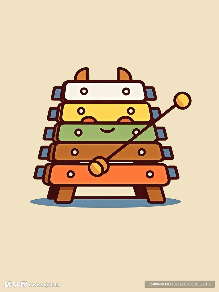 卡通风格的木琴乐器