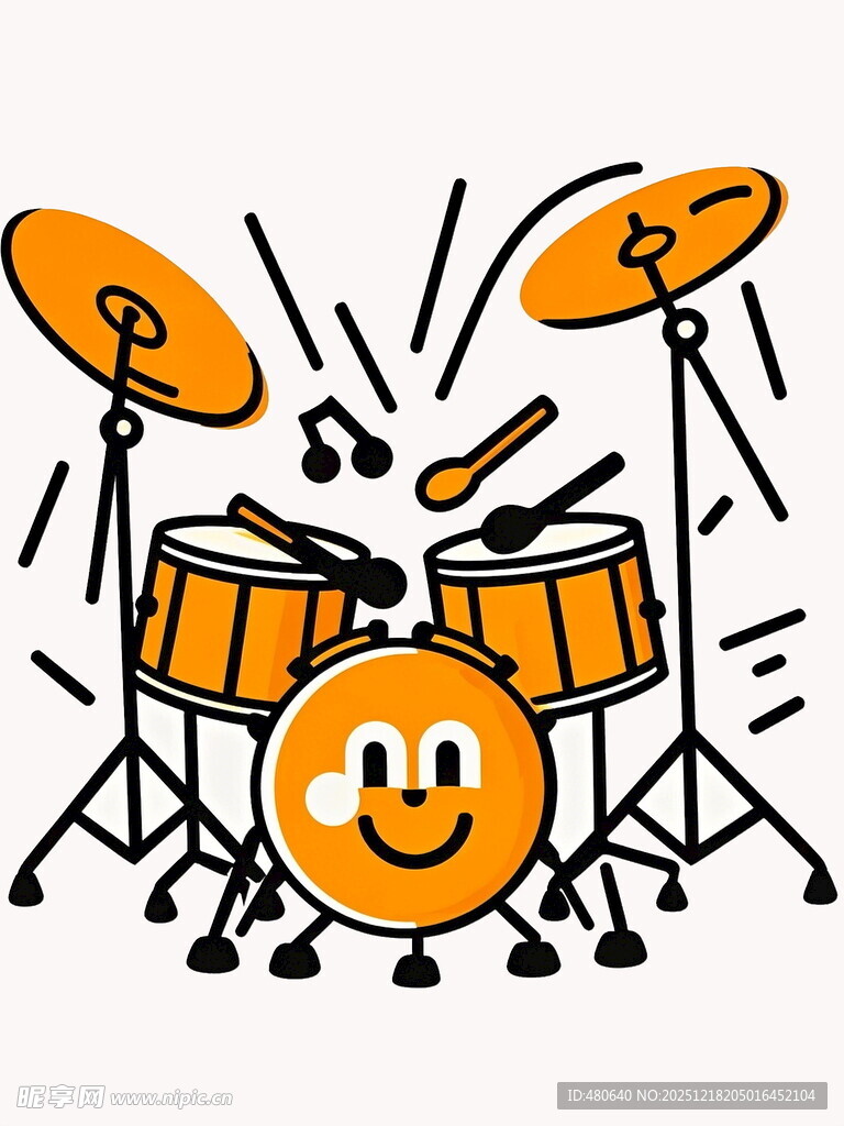 卡通笑脸架子鼓组合
