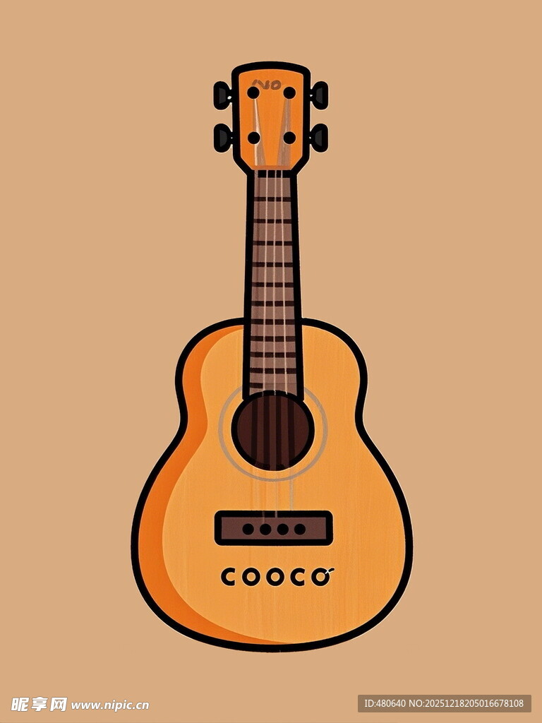 简约风格的木质吉他