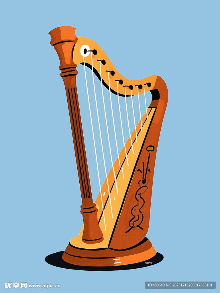 卡通竖琴形象展示