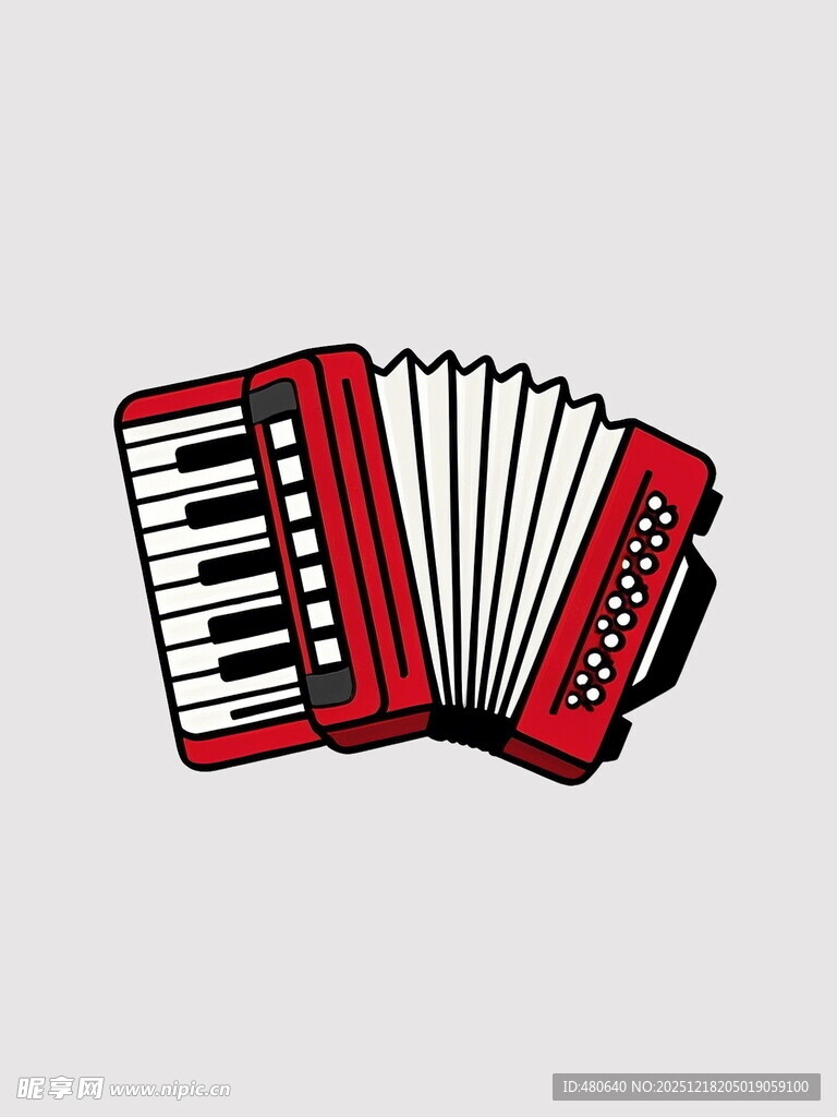 复古风格手风琴插画
