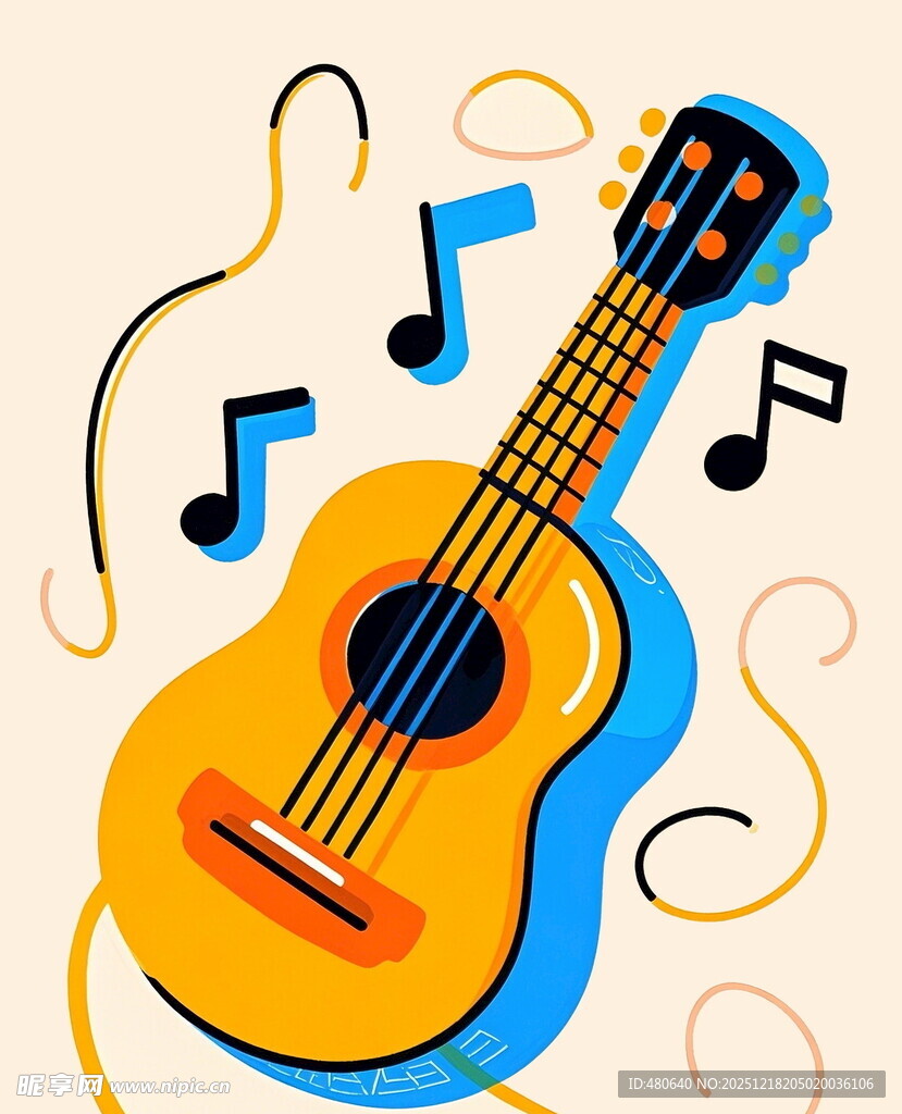多彩吉他与灵动音符