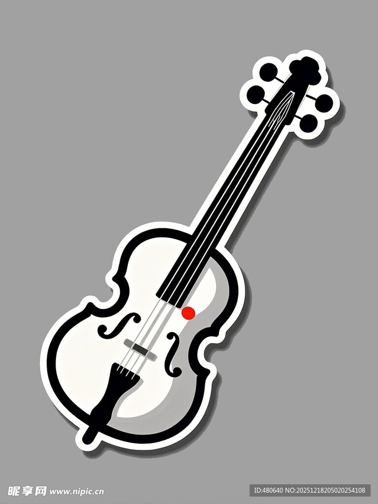 简约白色小提琴图标