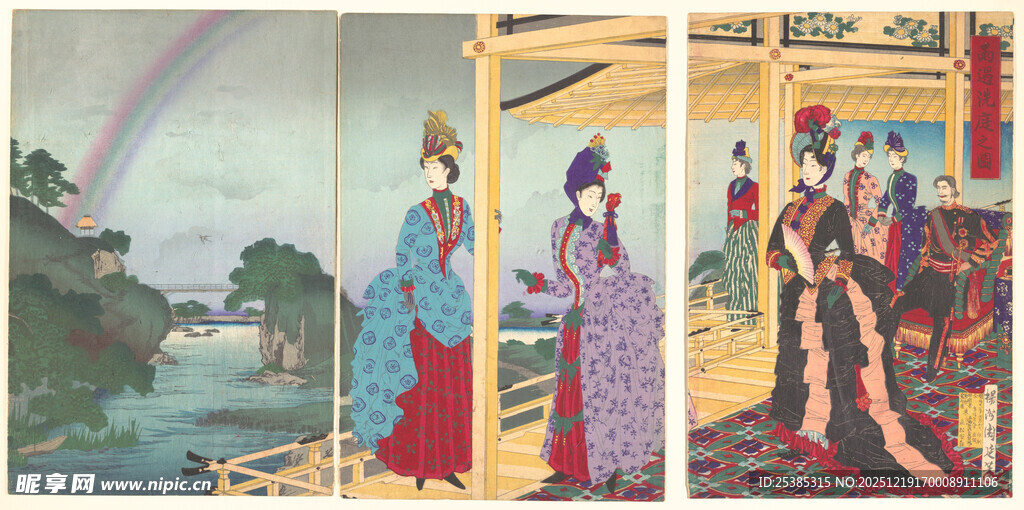 古代人物场景绘画作品